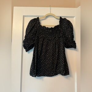 Doen Black Ditzy Floral Blouse